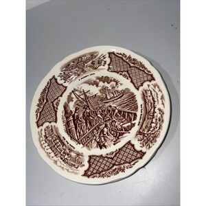 Alfred Meakin Fair Winds Brown 7" Dessert Plates Set Of 3 Meakin Staffordshire